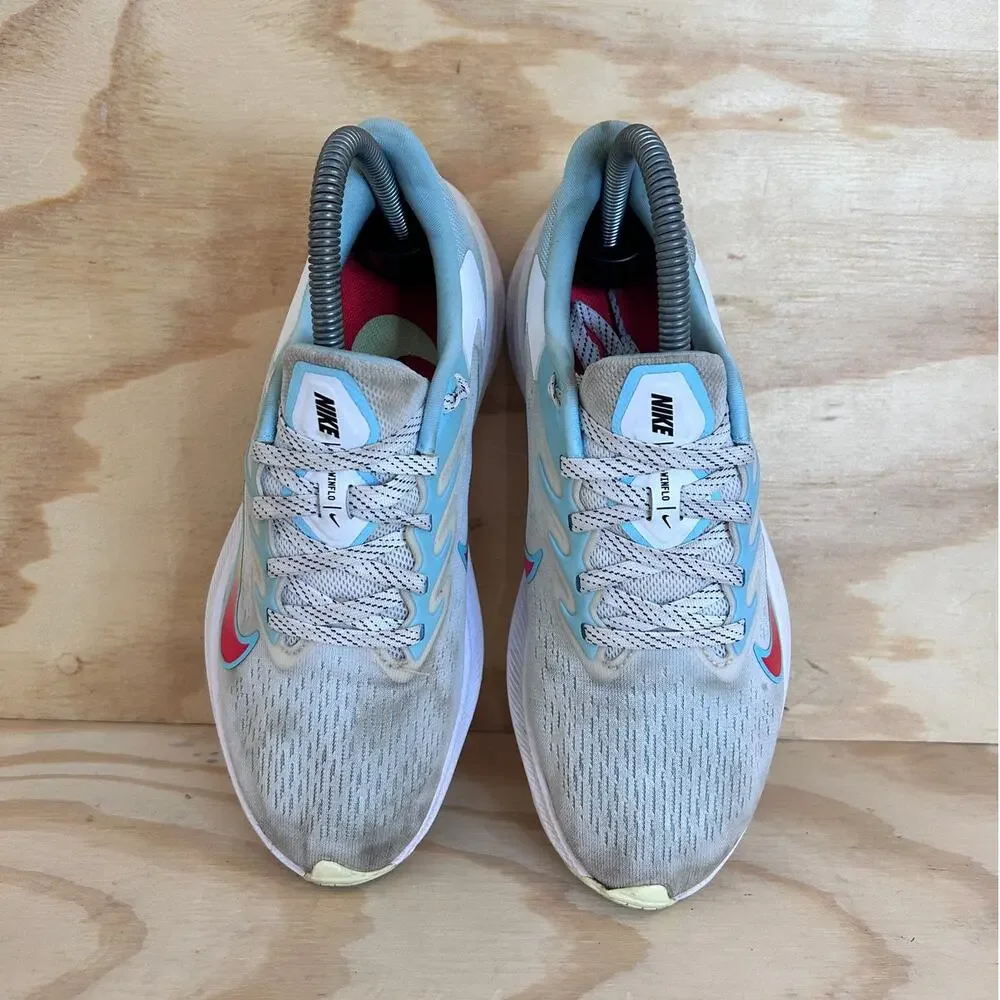 Nike - Air Zoom Winflo 7 - Running Shoes - White/Blue - Women's - 6 - DJ0302-101